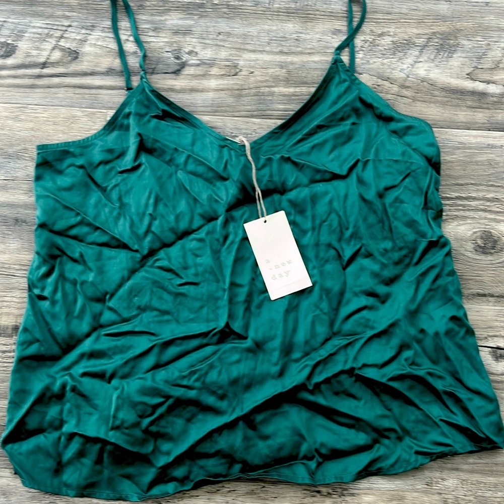 NWT a new day silky top dark teal size small tank top